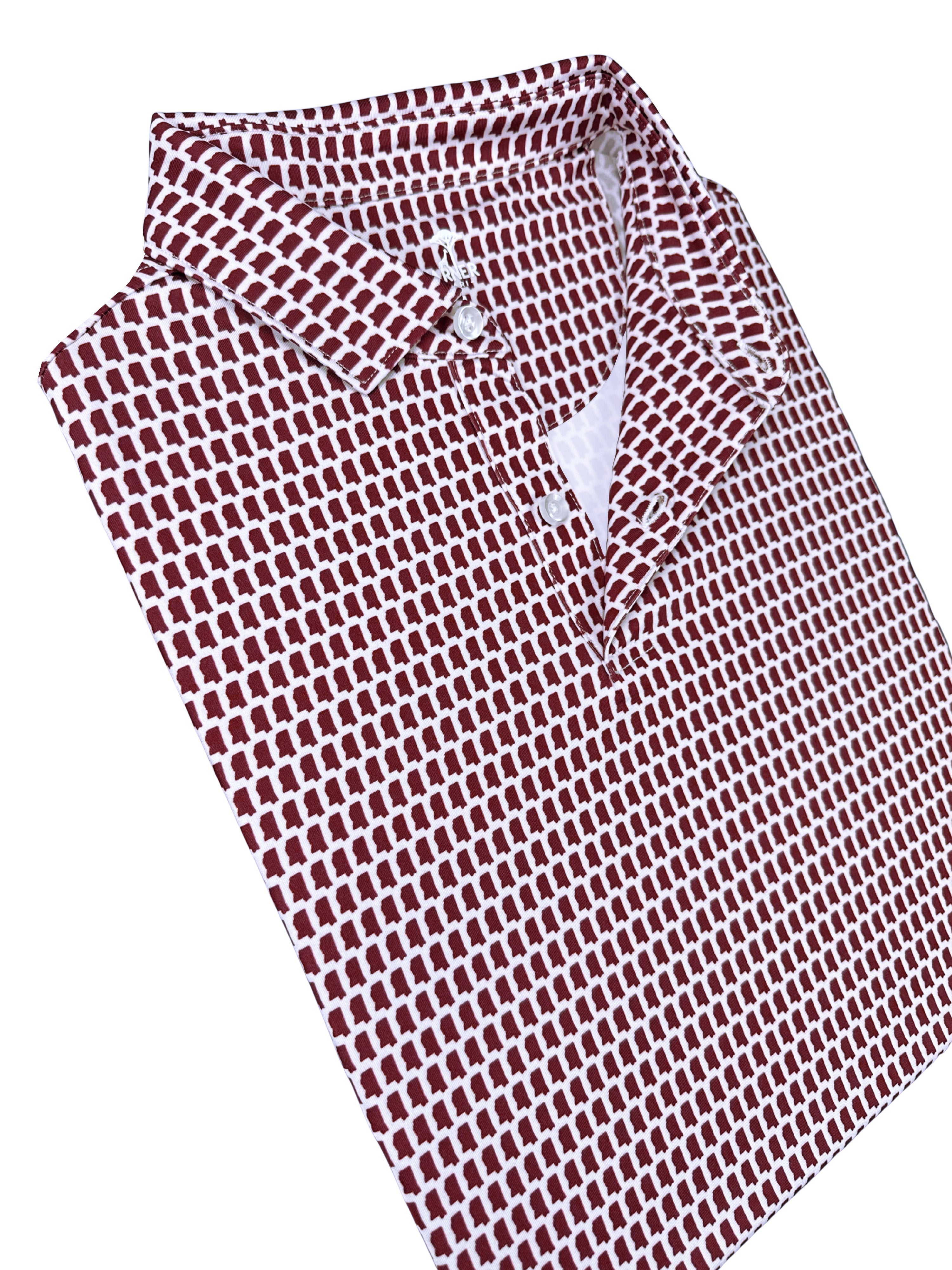 Mississippi Maroon Print Polo